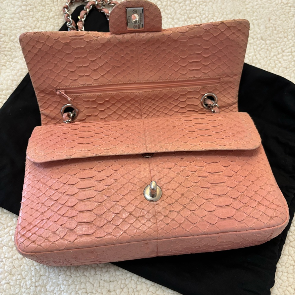 CHANEL Pink Python Flap Crossbody Bag - image 7